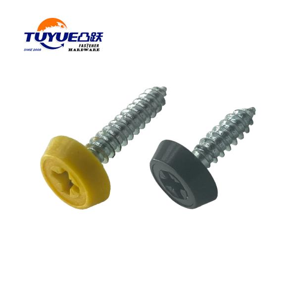 Number Plate Screw Oversized Moulded Head Polytop Screws