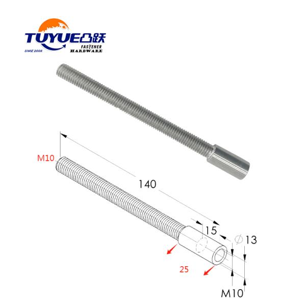 Stainless Steel Round Bolt connect with internal thread