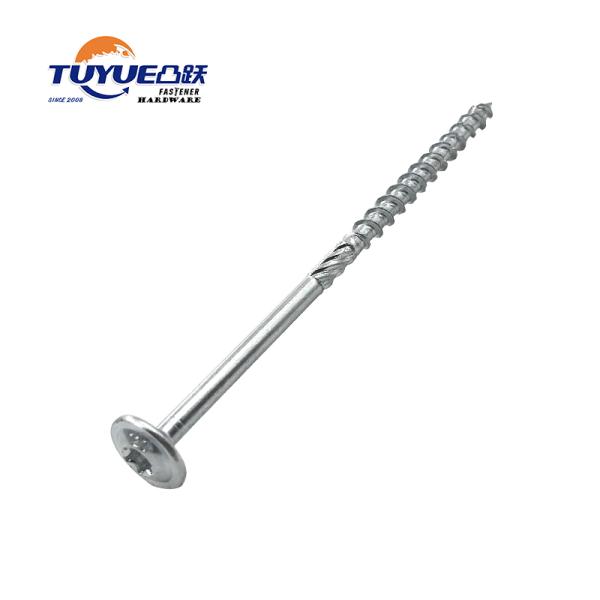 Wafer Head Wood Construction Screws, Sharp Point And Slot Type 17Cutting