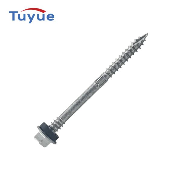 Carbon Steel mechanical zinc plating Hex Head Flange Wood Screw type17