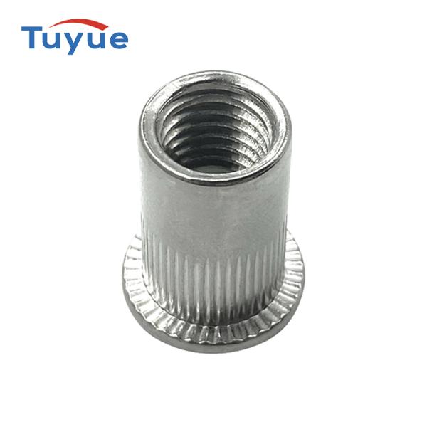 Flat Head Knurled Body Steel Rivet Nut