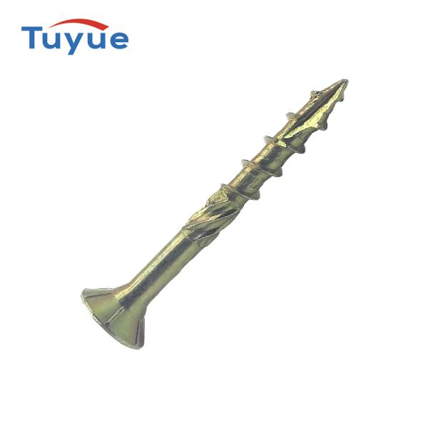 Flat Head Wood Construction Screws, Sharp Point And Slot Type 17Cutting