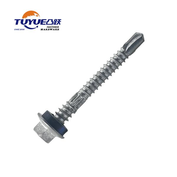 Hex Head Self Drilling Screw With EPDM Washer mechanical zinc plating