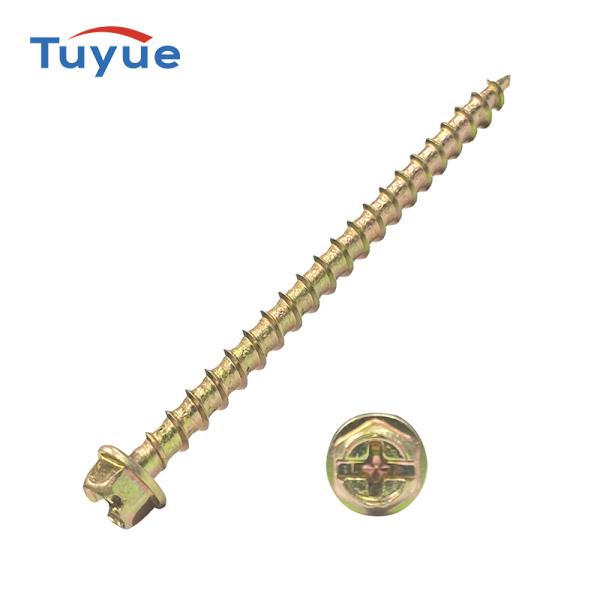 Hex Washer Head Slotted Screws Yellow Zinc Plated Mdf Screw Wood Chipboard