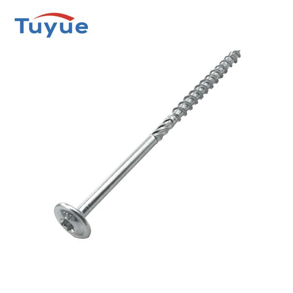 Wafer Head Wood Construction Screws, Sharp Point And Slot Type 17Cutting